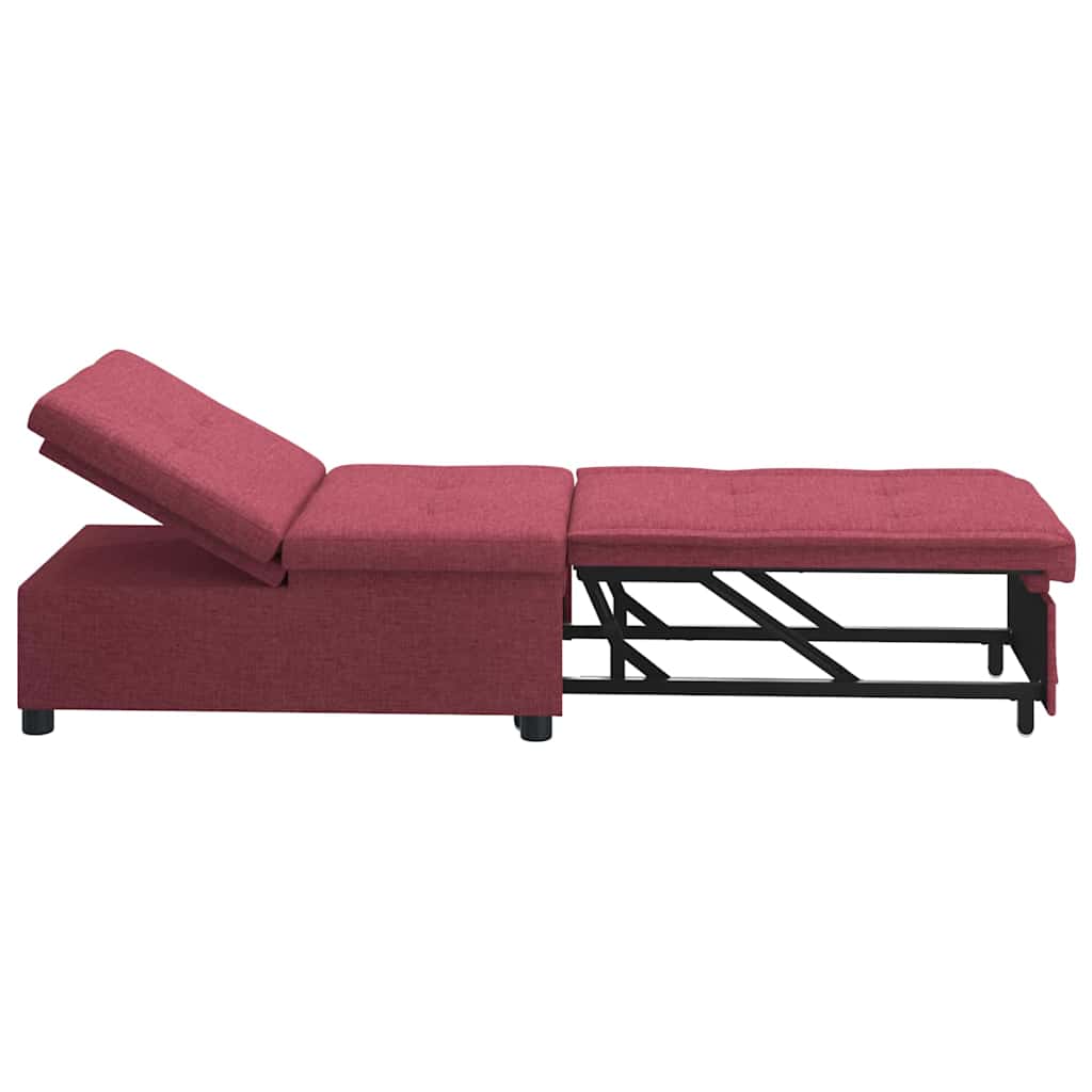 vidaXL Divano letto Rosso 194 x 67 x 37 cm Tessuto