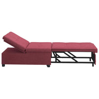 vidaXL Divano letto Rosso 194 x 67 x 37 cm Tessuto