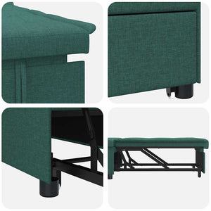 vidaXL Divano letto Verde scuro 194 x 67 x 37 cm Tessuto