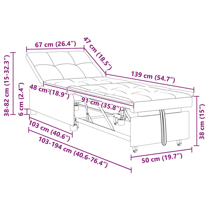 Divano letto Talpa 194 x 67 x 37 cm Tessuto 42008587