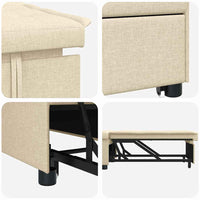 vidaXL Divano letto Crema 194 x 67 x 37 cm Tessuto