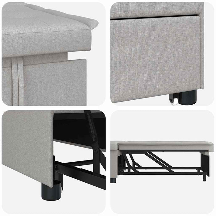 vidaXL Divano letto Grigio 194 x 67 x 37 cm Tessuto