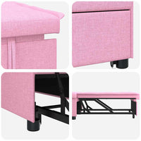 vidaXL Divano letto Rosa 194 x 67 x 37 cm Tessuto