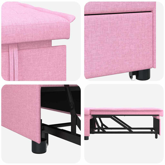 vidaXL Divano letto Rosa 194 x 67 x 37 cm Tessuto