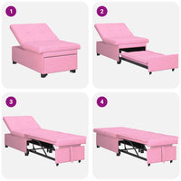 vidaXL Divano letto Rosa 194 x 67 x 37 cm Tessuto