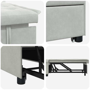 vidaXL Divano Letto Grigio chiaro 67 x 194 x 38 cm Velluto
