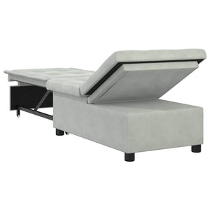 Divano Letto Design 3-in-1 Estraibile Velluto Grigio Chiaro 42008594