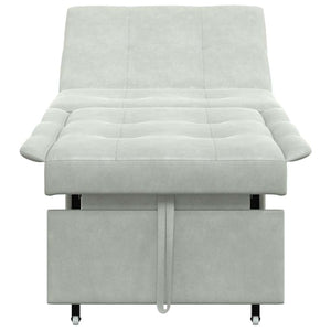 Divano Letto Design 3-in-1 Estraibile Velluto Grigio Chiaro 42008594