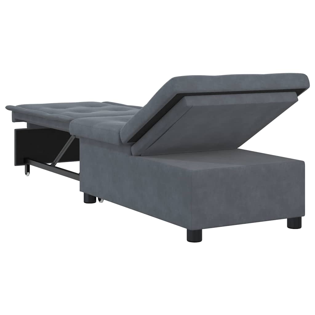 vidaXL Divano Letto Grigio scuro 67 x 194 x 38 cm Velluto