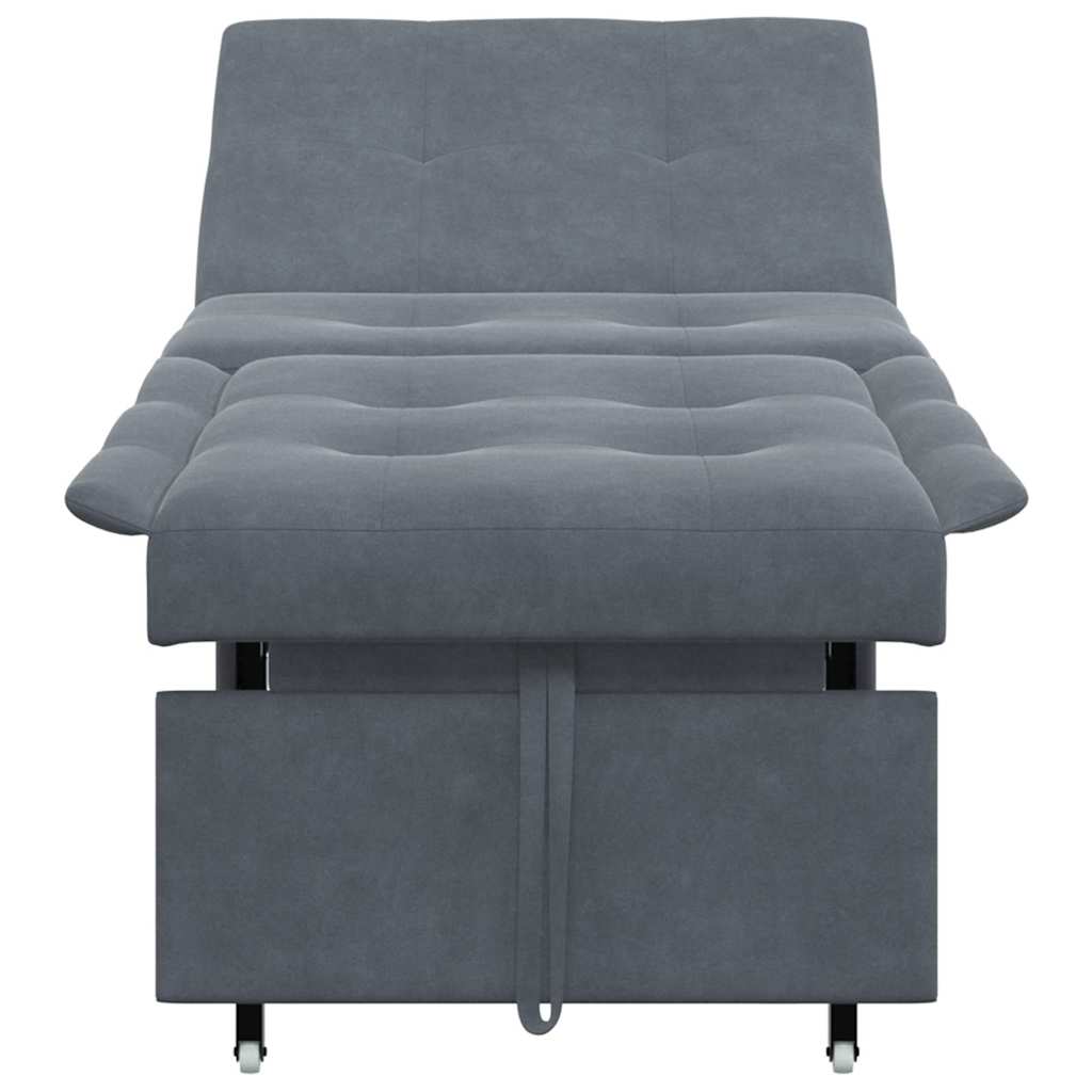 vidaXL Divano Letto Grigio scuro 67 x 194 x 38 cm Velluto
