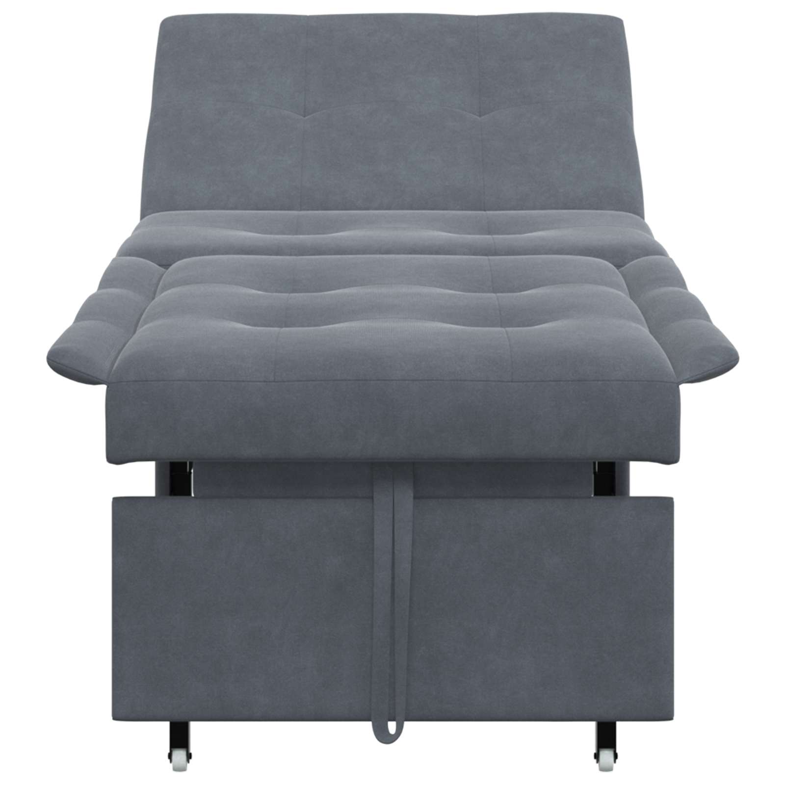Divano Letto Grigio scuro 67 x 194 x 38 cm Velluto 42008595