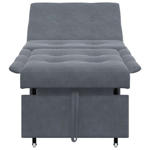 Divano Letto Grigio scuro 67 x 194 x 38 cm Velluto 42008595