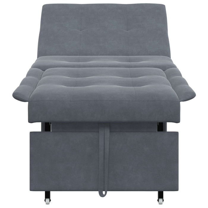 Divano Letto Grigio scuro 67 x 194 x 38 cm Velluto 42008595