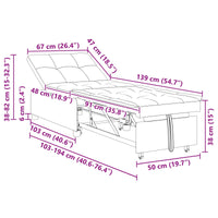 Divano Letto Grigio scuro 67 x 194 x 38 cm Velluto 42008595