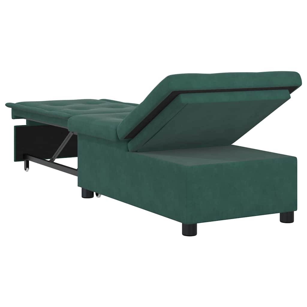 Divano letto design 3-in-1 estraibile in velluto verde scuro 42008596