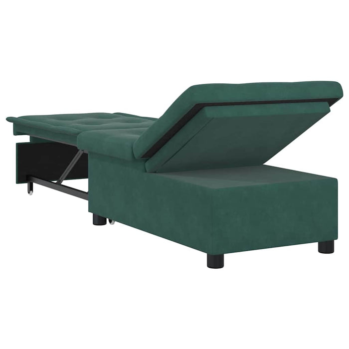 Divano letto design 3-in-1 estraibile in velluto verde scuro 42008596