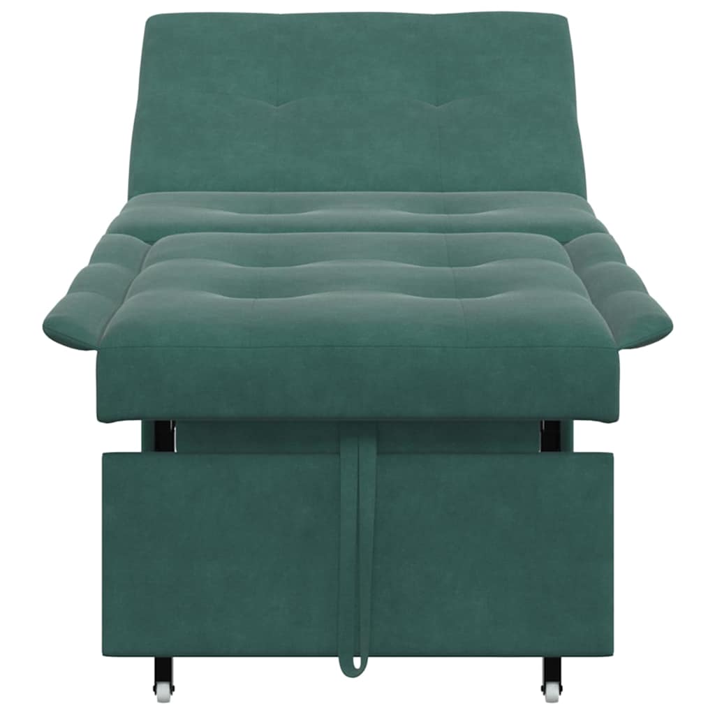 vidaXL Divano Letto Verde scuro 67 x 194 x 38 cm Velluto
