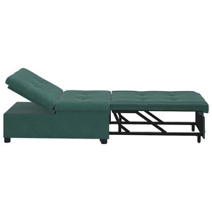 vidaXL Divano Letto Verde scuro 67 x 194 x 38 cm Velluto