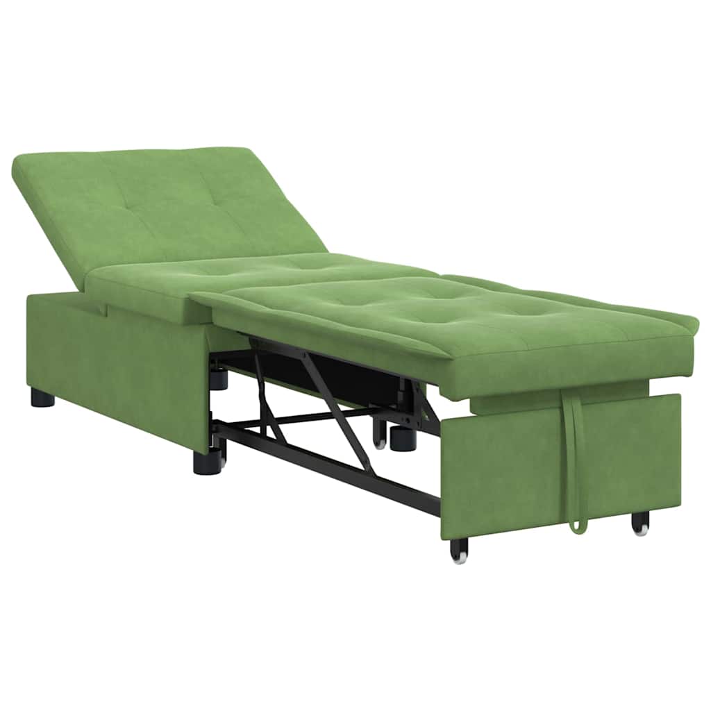 vidaXL Divano Letto Verde chiaro 67 x 194 x 38 cm Velluto