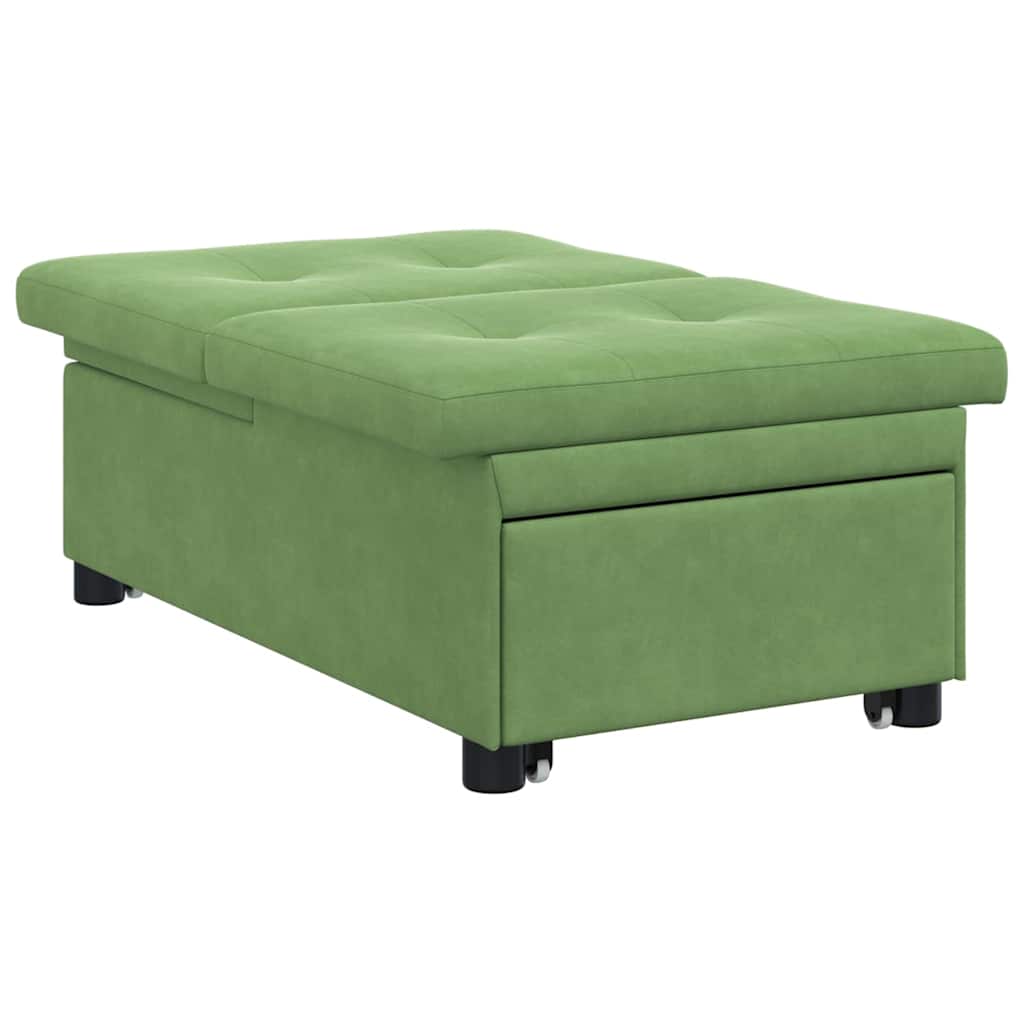vidaXL Divano Letto Verde chiaro 67 x 194 x 38 cm Velluto