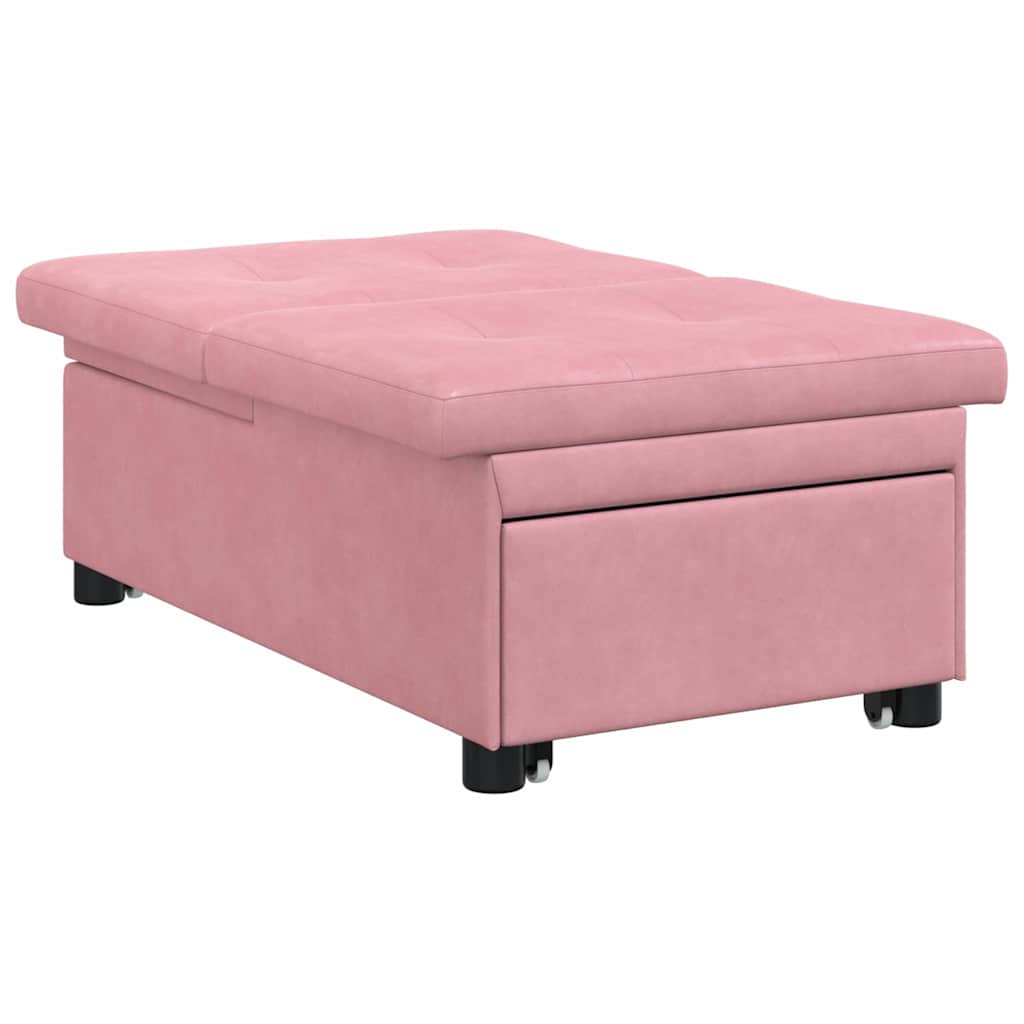 Divano Letto Rosa 67 x 194 x 38 cm Velluto 42008598
