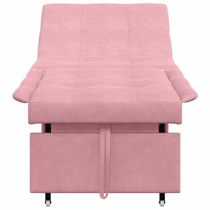 Divano Letto Rosa 67 x 194 x 38 cm Velluto 42008598