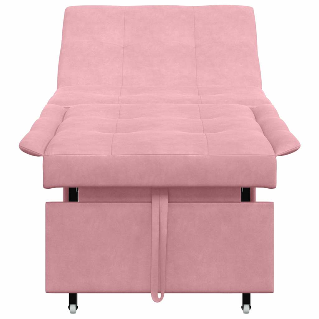 vidaXL Divano Letto Rosa 67 x 194 x 38 cm Velluto