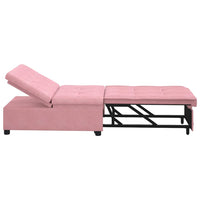 vidaXL Divano Letto Rosa 67 x 194 x 38 cm Velluto