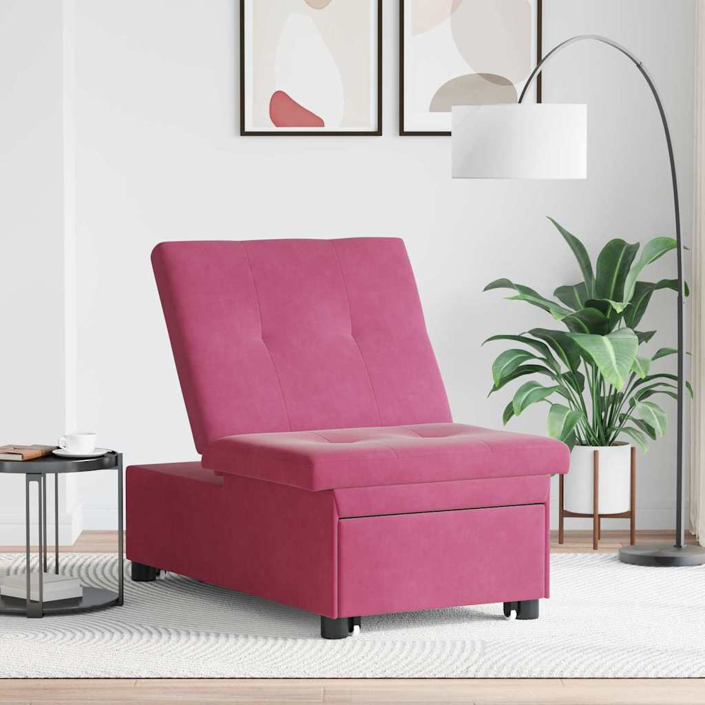 vidaXL Divano Letto Rosso vino 67 x 194 x 38 cm Velluto