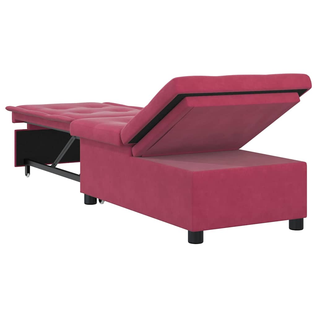 vidaXL Divano Letto Rosso vino 67 x 194 x 38 cm Velluto