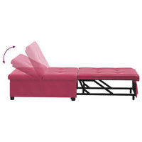 Divano Letto 3 in 1 Estrattore  Rosso Vino Velluto 42008599