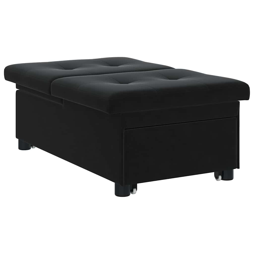 vidaXL Divano Letto Nero 67 x 194 x 38 cm Velluto