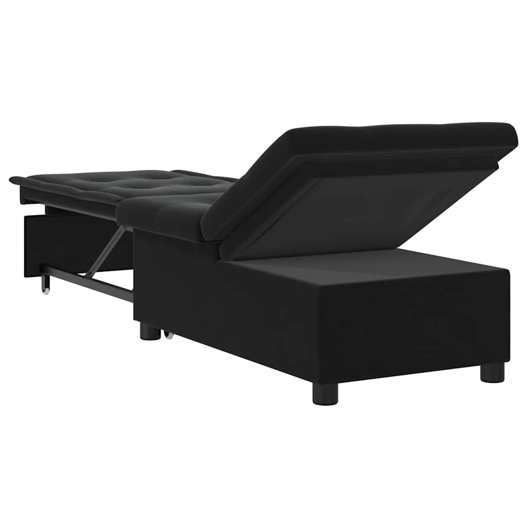 vidaXL Divano Letto Nero 67 x 194 x 38 cm Velluto