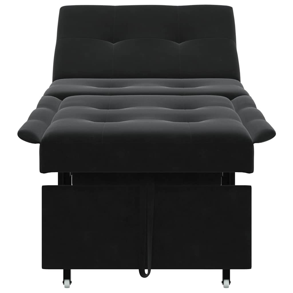 vidaXL Divano Letto Nero 67 x 194 x 38 cm Velluto
