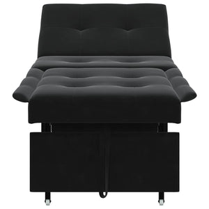 vidaXL Divano Letto Nero 67 x 194 x 38 cm Velluto