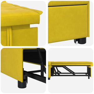 vidaXL Divano Letto Giallo 67 x 194 x 38 cm Velluto