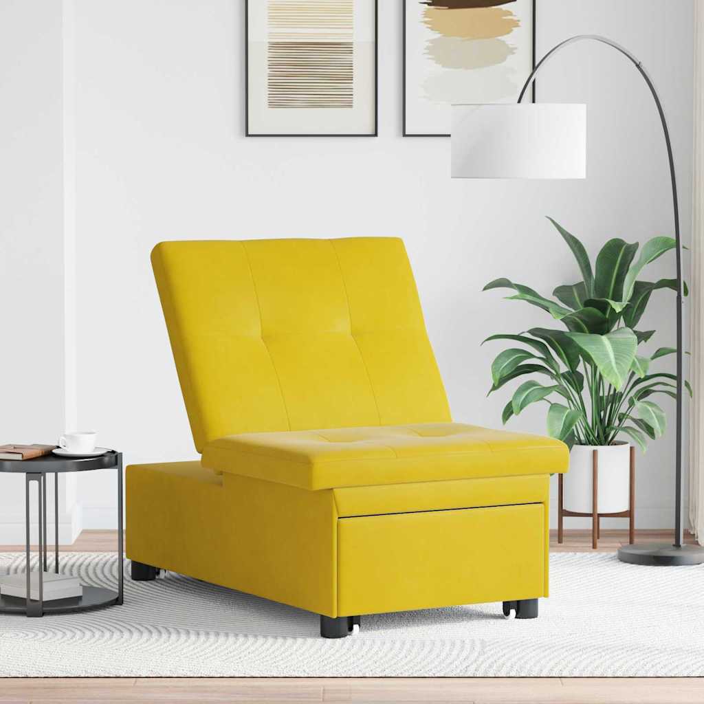 vidaXL Divano Letto Giallo 67 x 194 x 38 cm Velluto