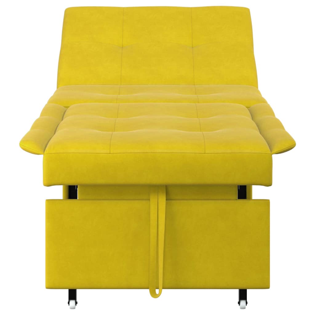 vidaXL Divano Letto Giallo 67 x 194 x 38 cm Velluto