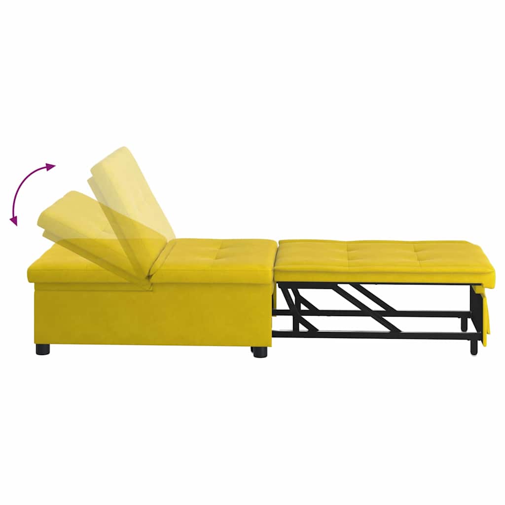 vidaXL Divano Letto Giallo 67 x 194 x 38 cm Velluto