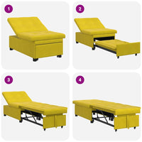 vidaXL Divano Letto Giallo 67 x 194 x 38 cm Velluto