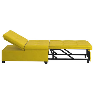Divano Letto Giallo 67 x 194 x 38 cm Velluto 42008601