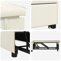 Divano Letto 3 in 1 Estraribile Panna Velluto 42008602