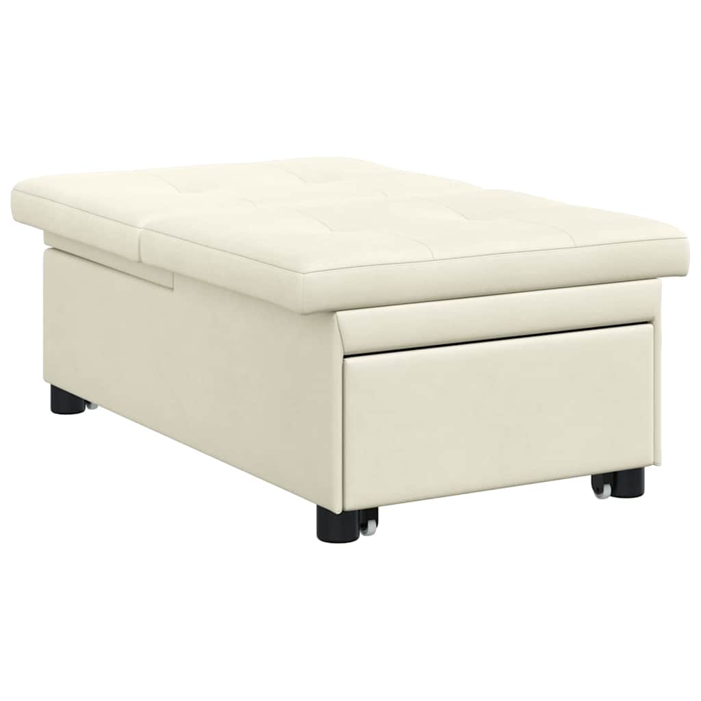 vidaXL Divano Letto Crema 67 x 194 x 38 cm Velluto