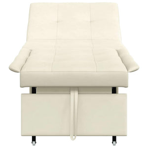 Divano Letto 3 in 1 Estraribile Panna Velluto 42008602