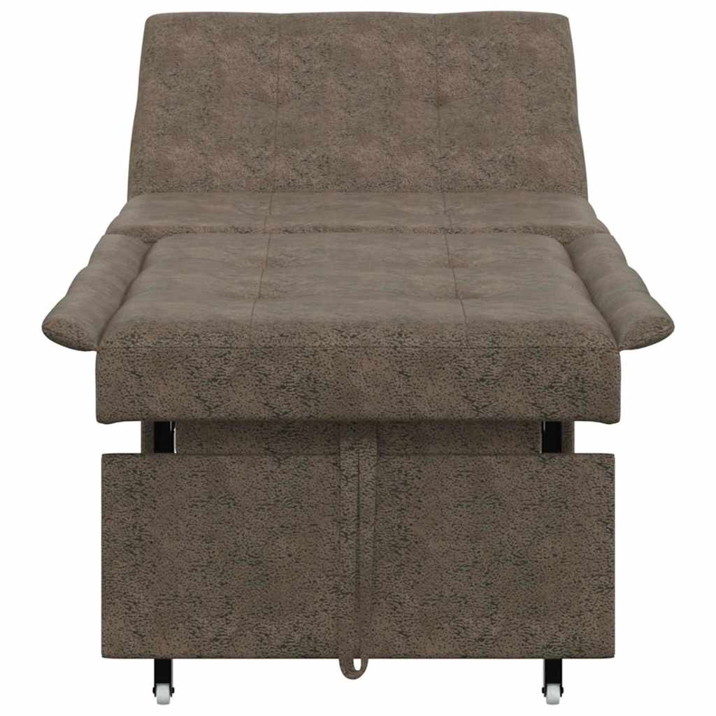 Divano letto  3 in 1 Design Estraibile Verde Militare in Similpelle Scamosciata 42008606