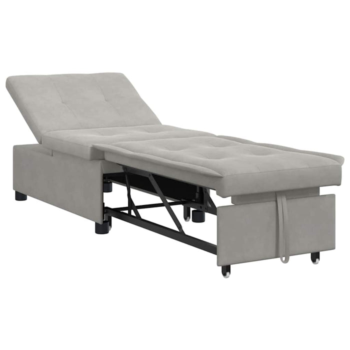 vidaXL Divano letto con cuscino Grigio chiaro 67 x 194 x 82 cm