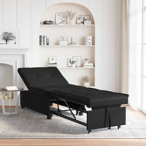 Divano letto con cuscino Nero 67 x 194 x 82 cm Legno compensato 42008610