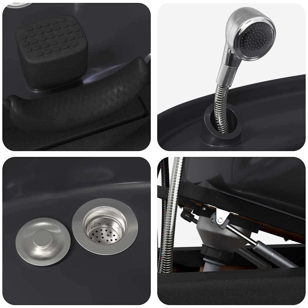 Sedia per Shampoo Nero 63 x 141 x 92 cm PVC 42009070