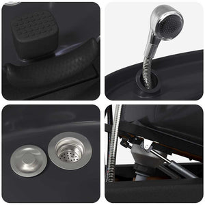 Sedia per Shampoo Nero 63 x 141 x 92 cm PVC 42009070