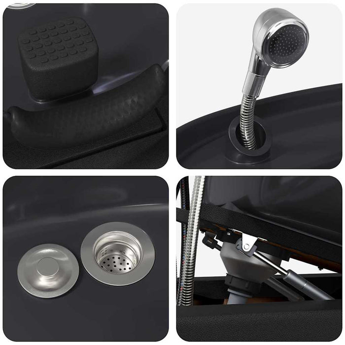 Sedia per Shampoo Nero 63 x 141 x 92 cm PVC 42009070